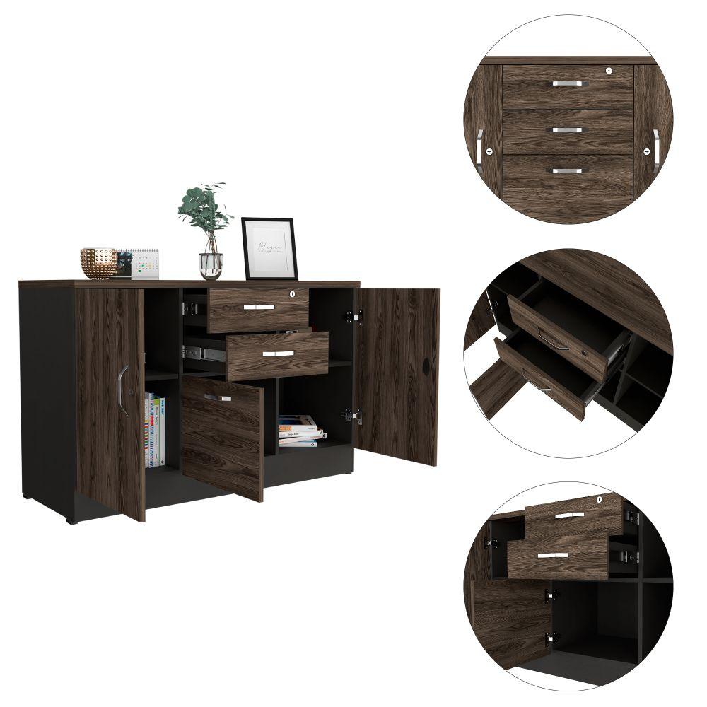 Gabinete Home Office 2 Cajones + 3 Puert
