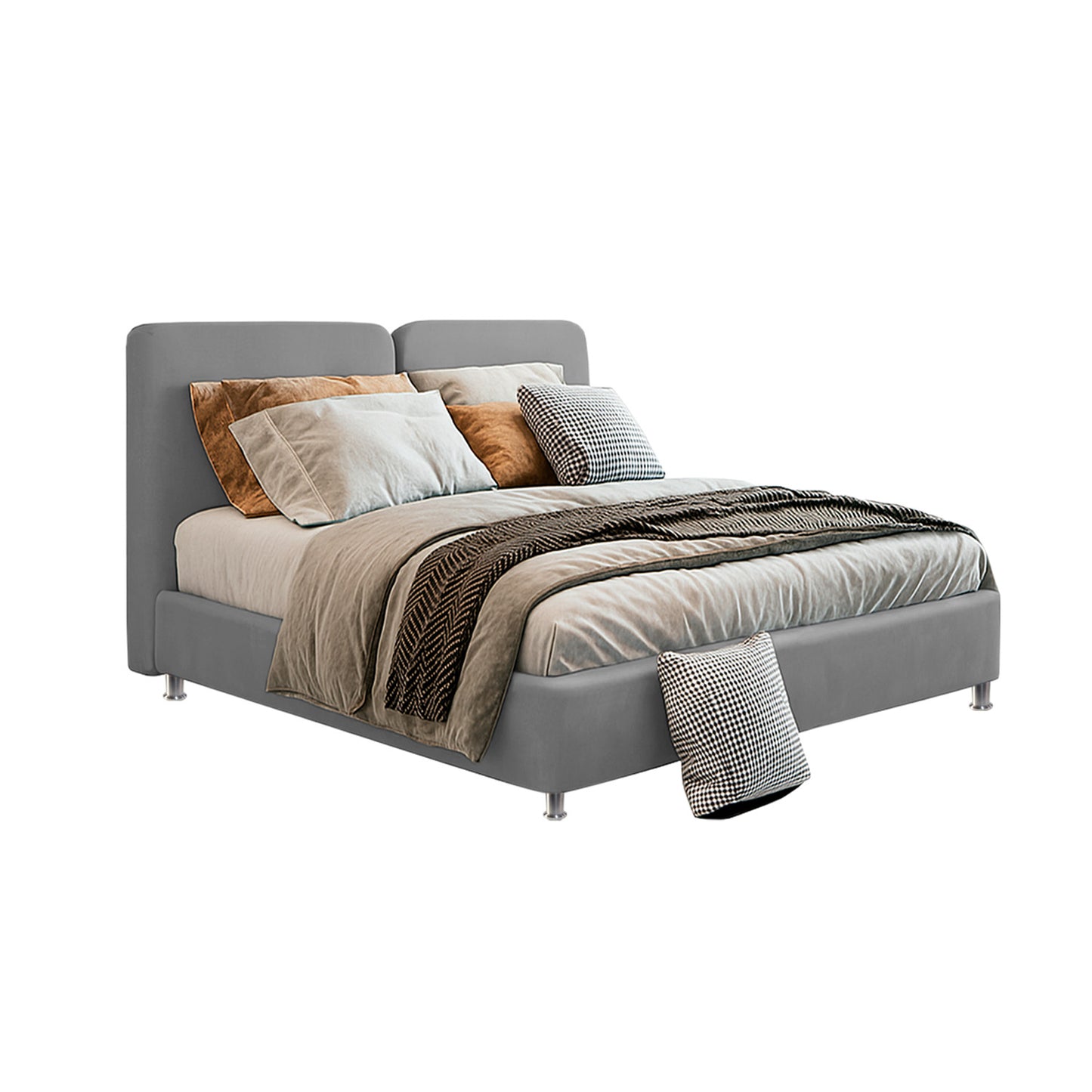 Cama King Gabor Gris Plata