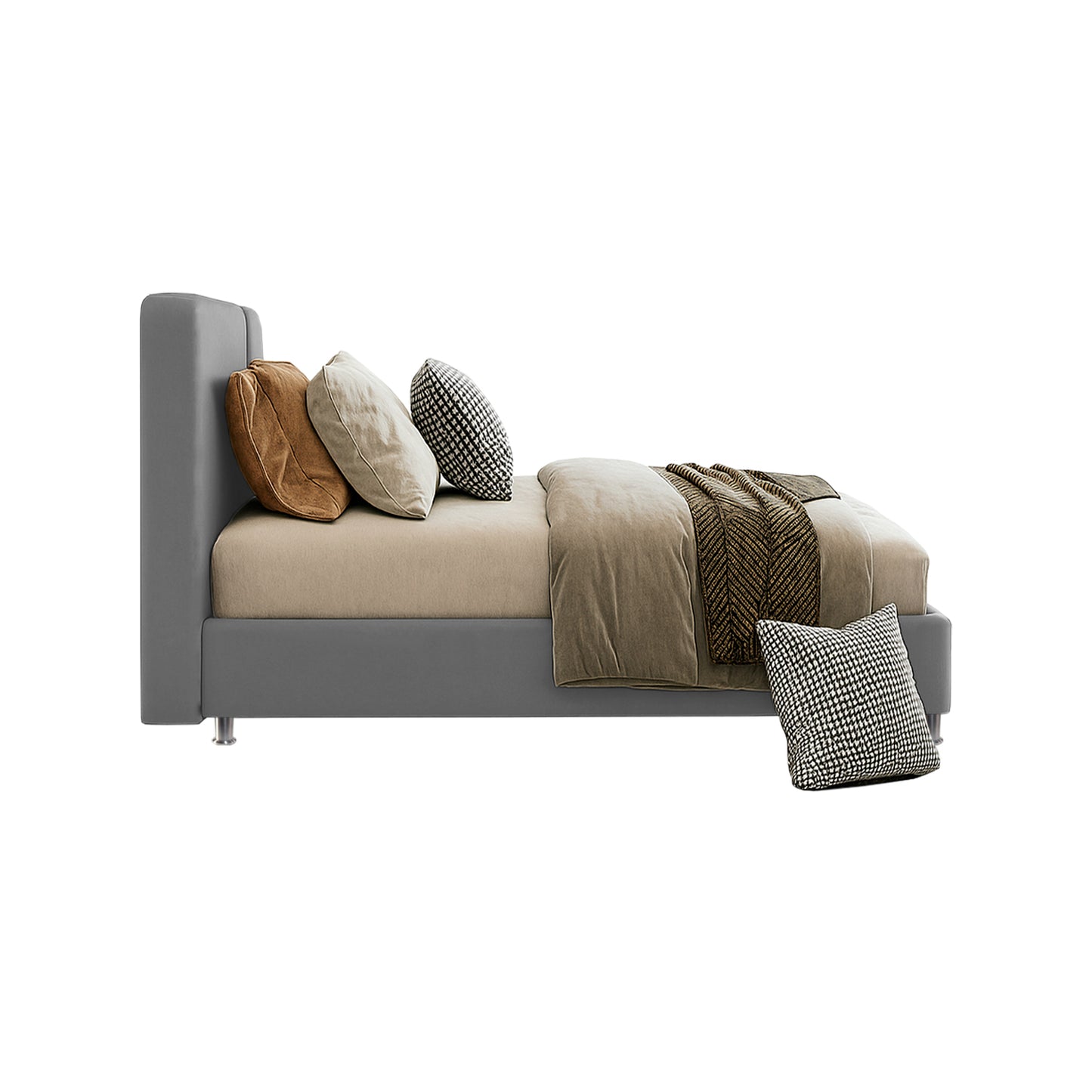 Cama King Gabor Gris Plata