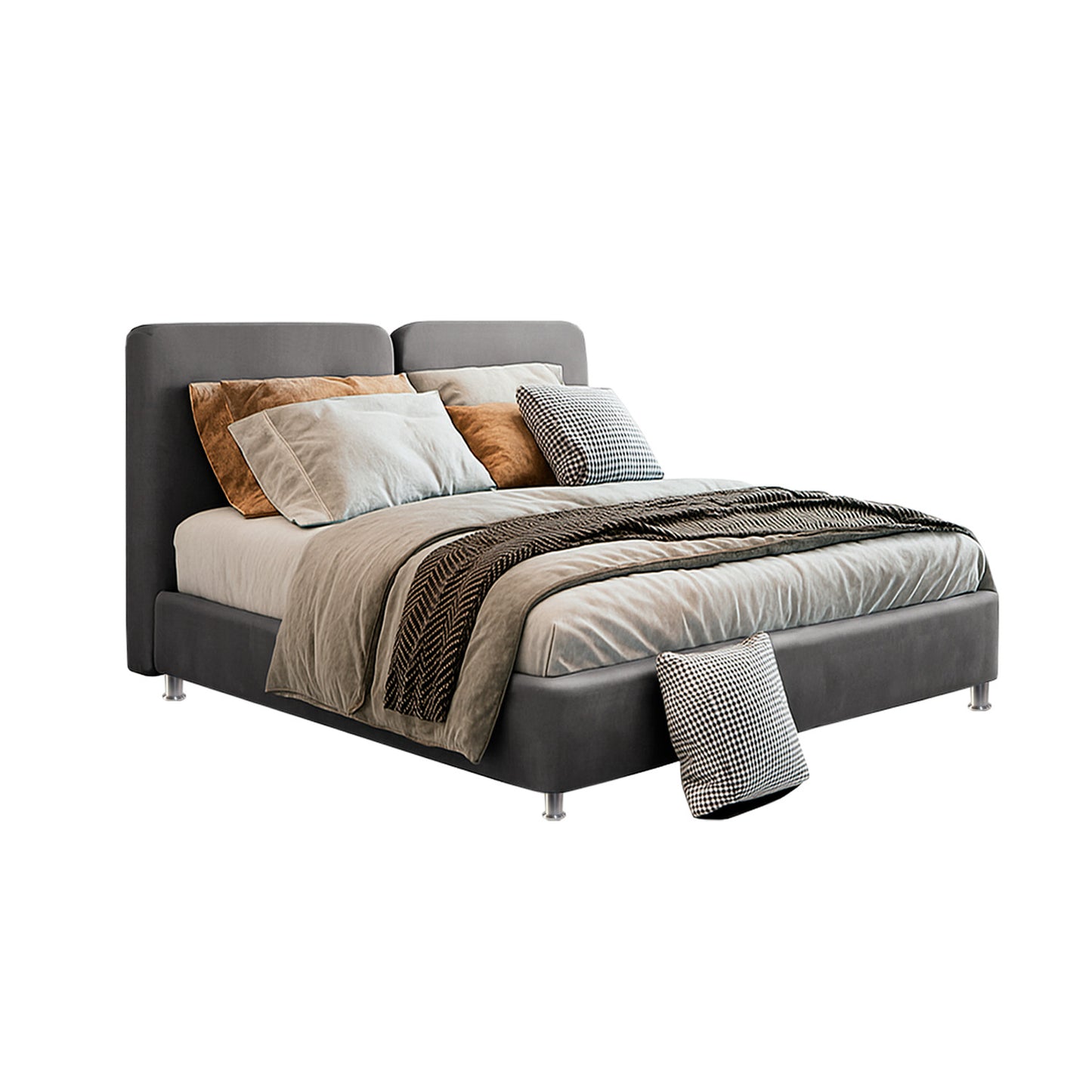 Cama King Gabor Gris Plomo