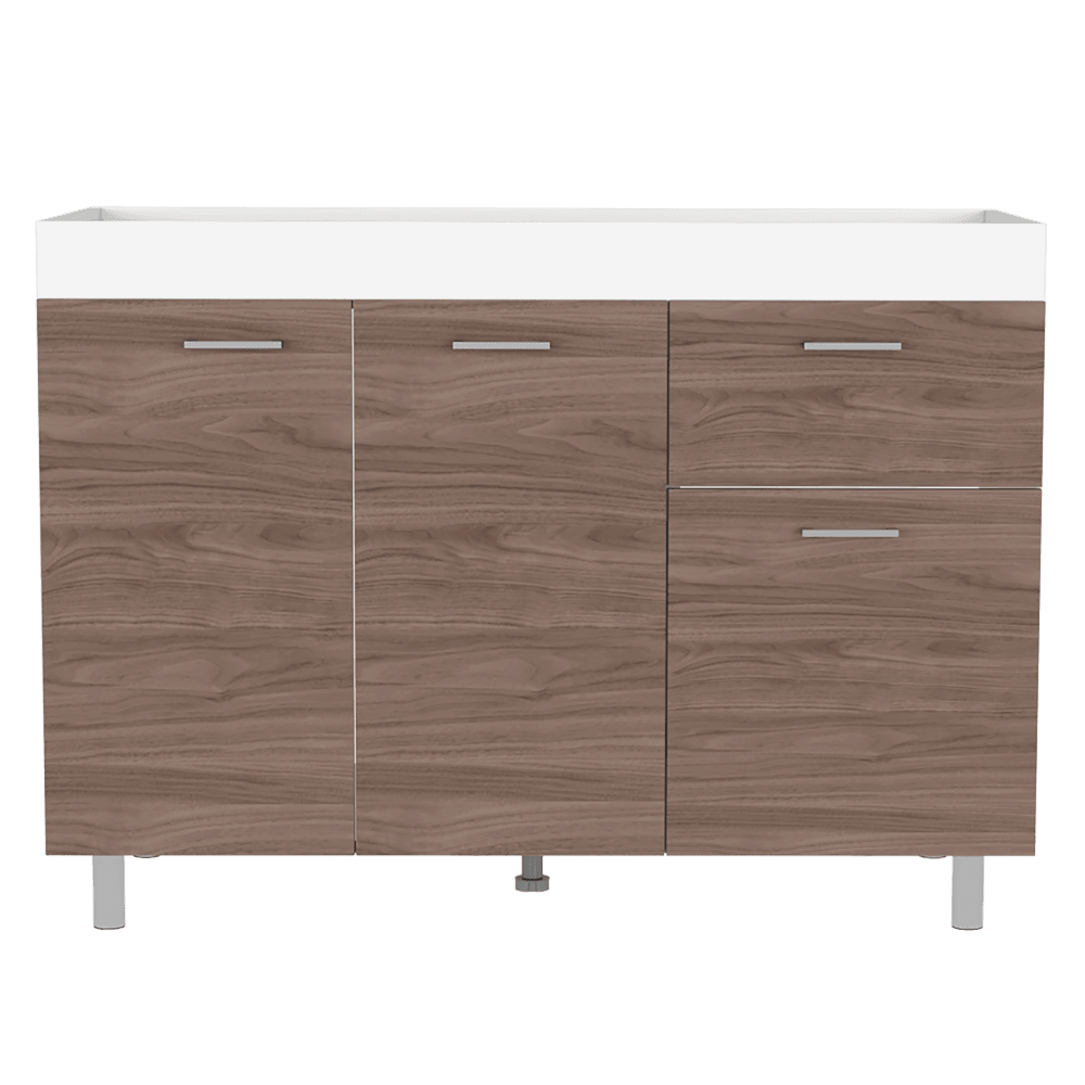 Gabinete Inferior Ekovia Castaño Y Blanco 120 Cm