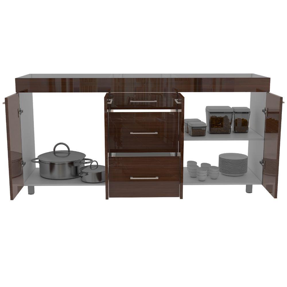 Gabinete Inferior Mok Coñac Y Blanco 180 Cm