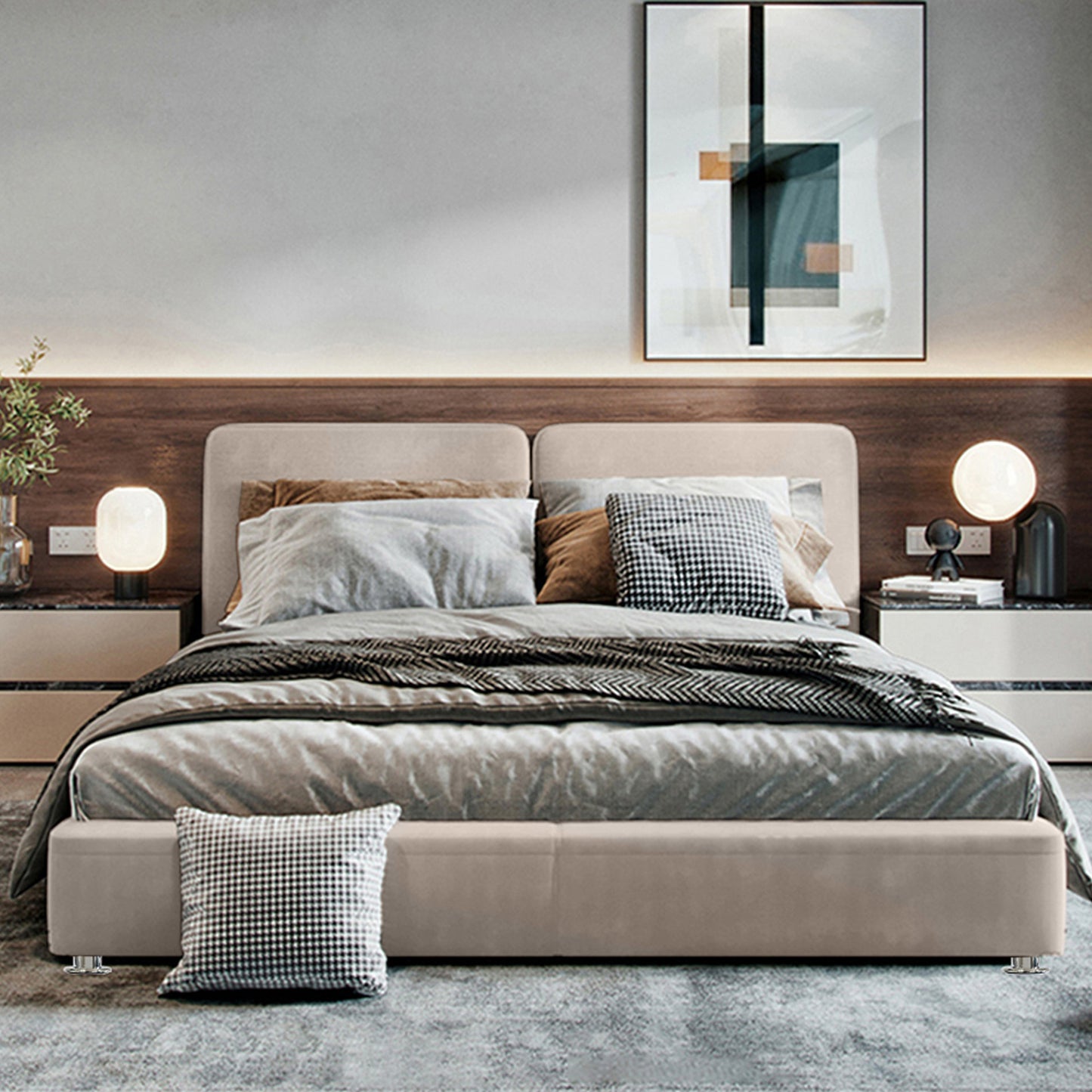 Cama King Gabor Beige