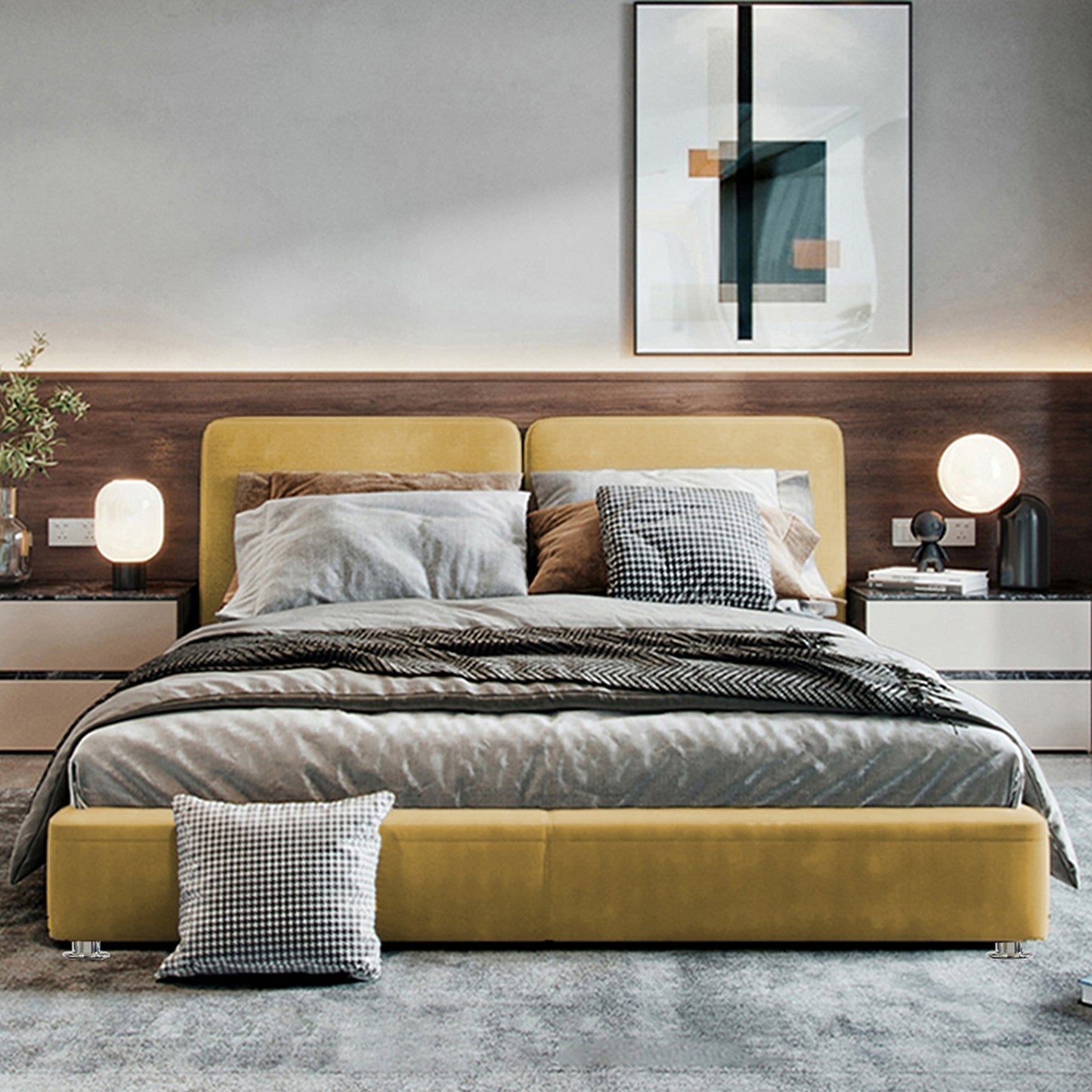 Cama Sencilla Gabor Mostaza