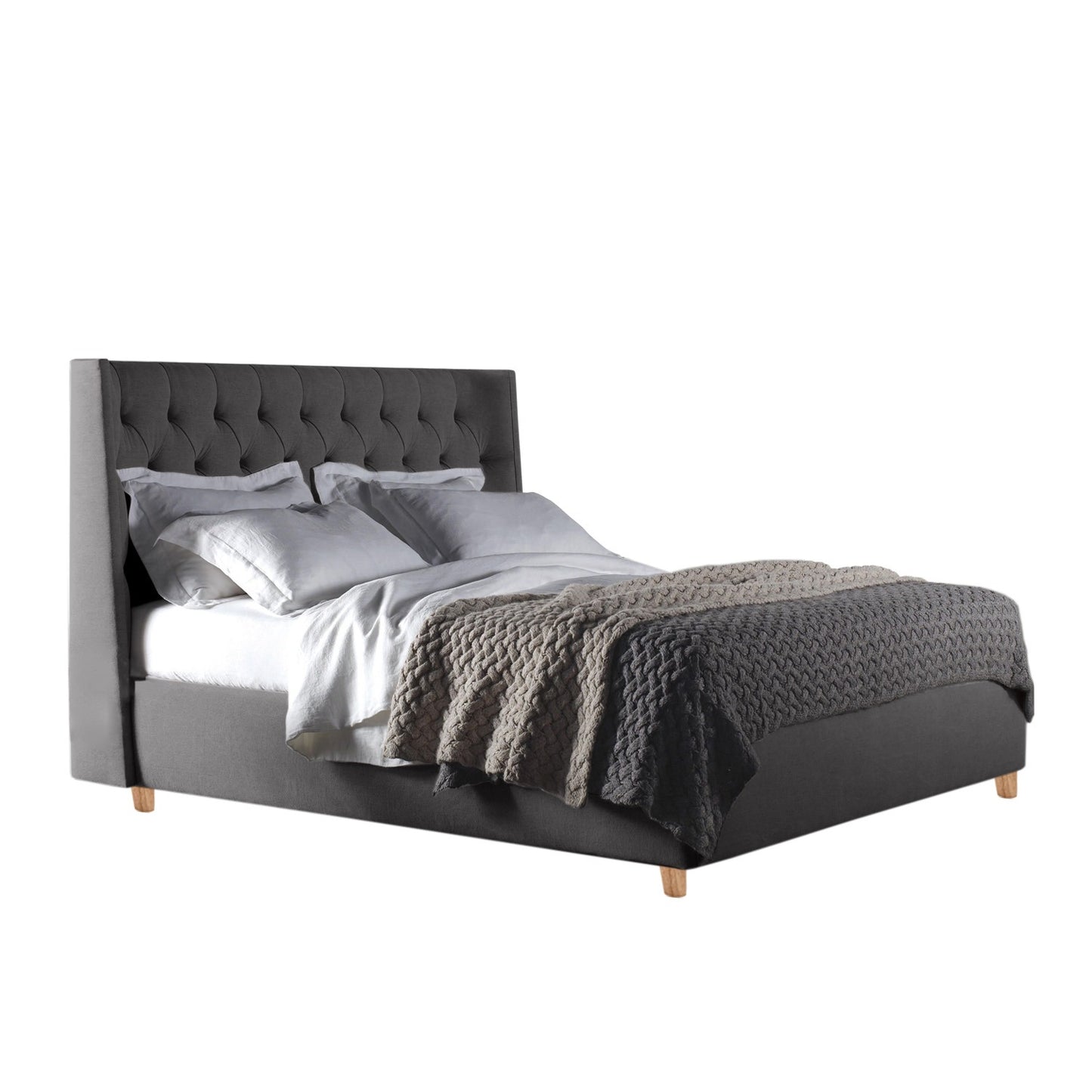 Espaldar de Cama King Marfil gris plata