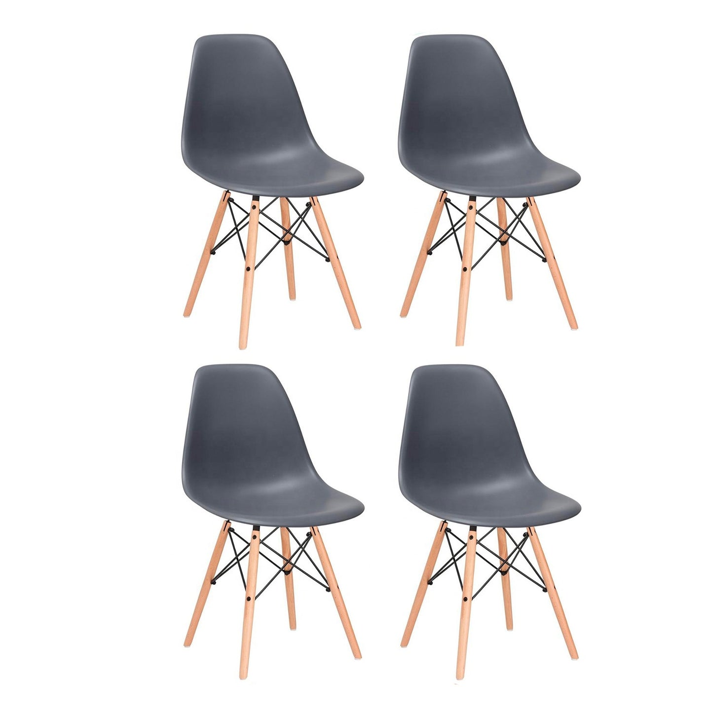 Set x4 Silla Eames Gris