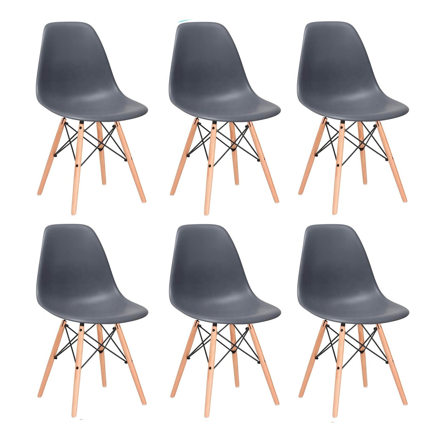Set x6 Silla Eames Gris