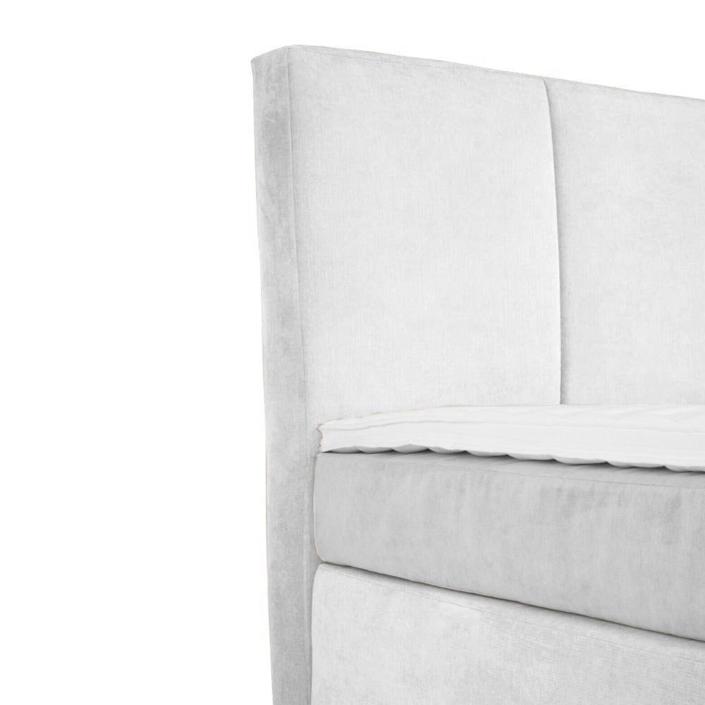 Base Cama Con Espaldar King Pretty Gris Perla