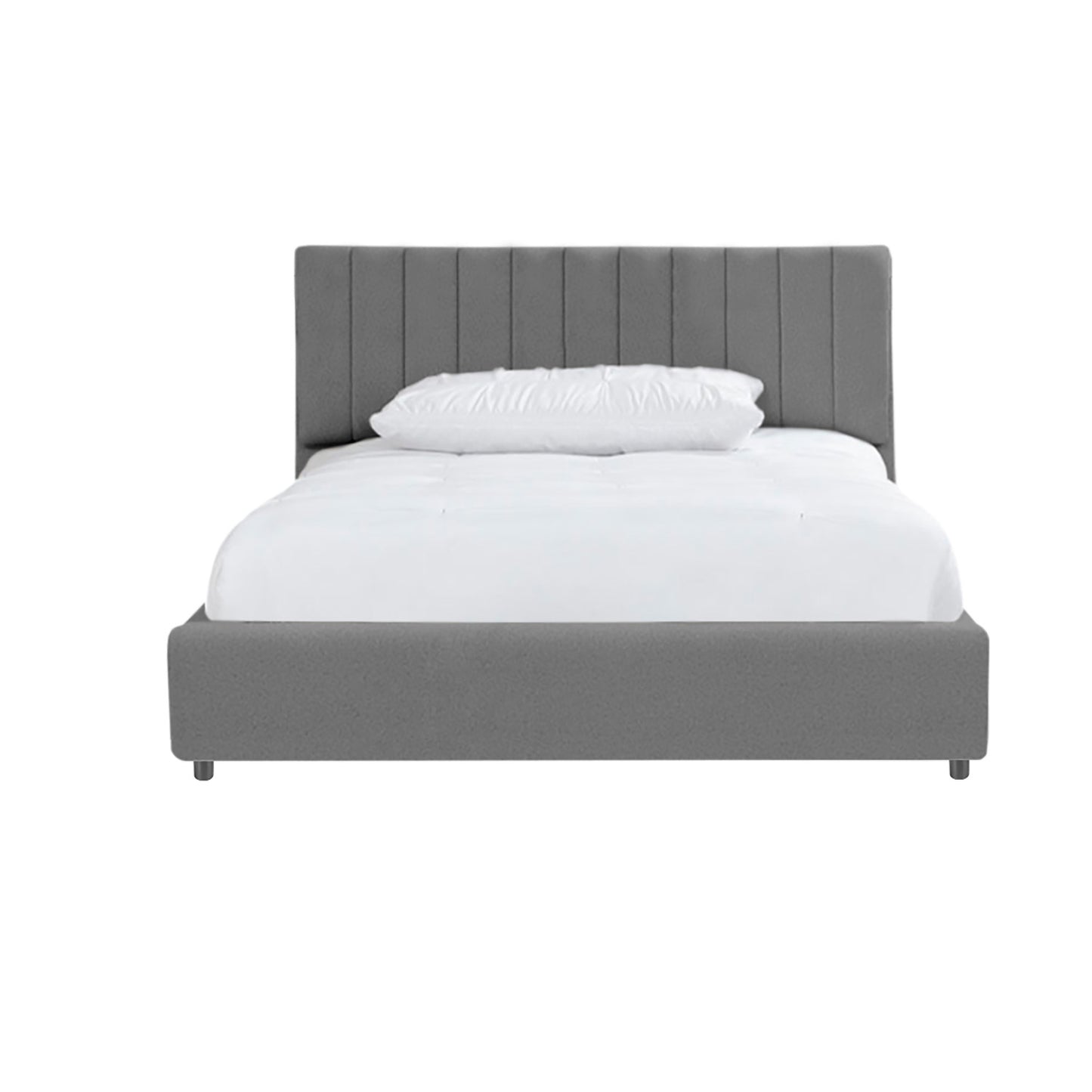 Base Cama Baul con Espaldar Semidoble Infantil Luna 120x190x120 gris plomo