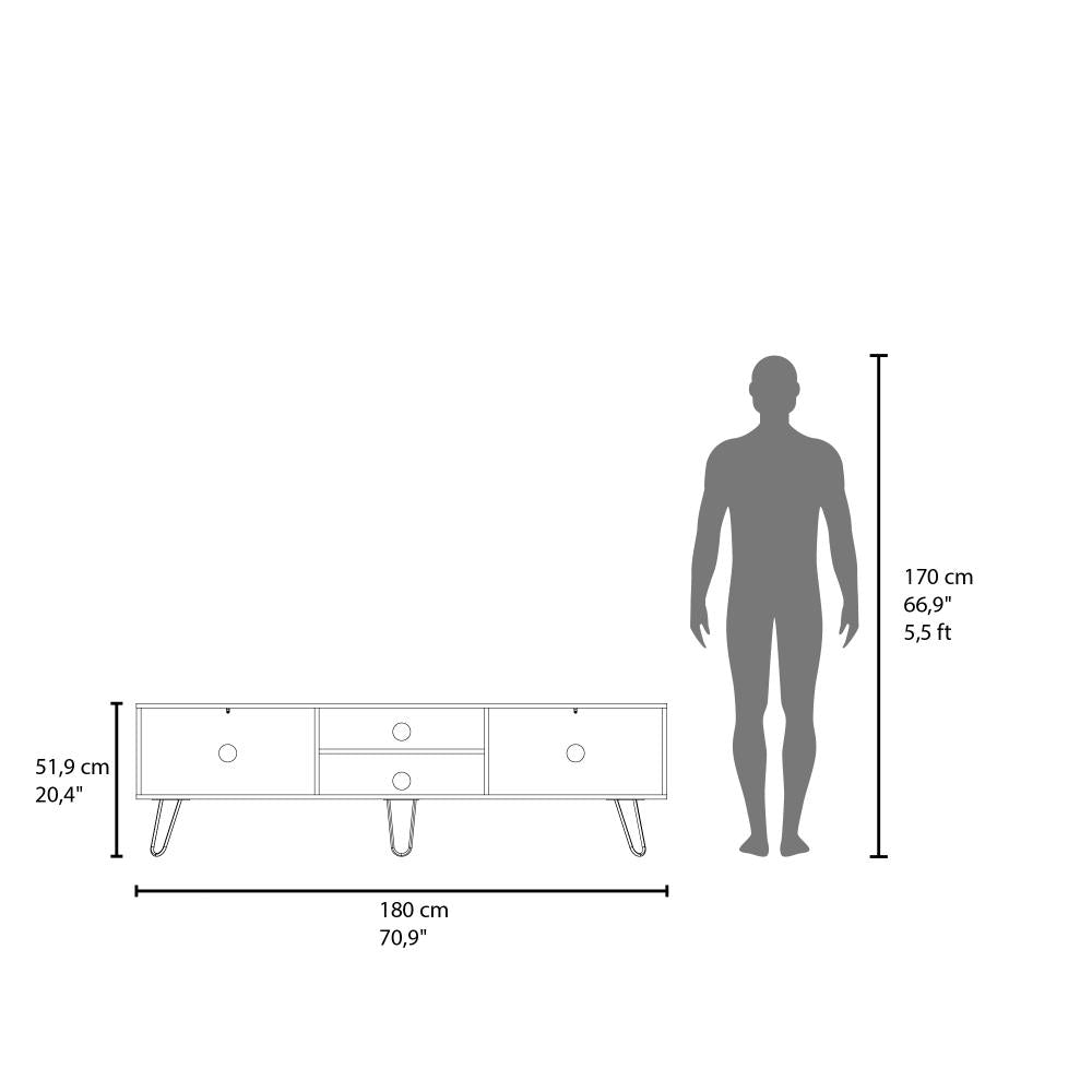 Mesa Para Tv Lureya Duna Y Blanco Para Tv De 80"