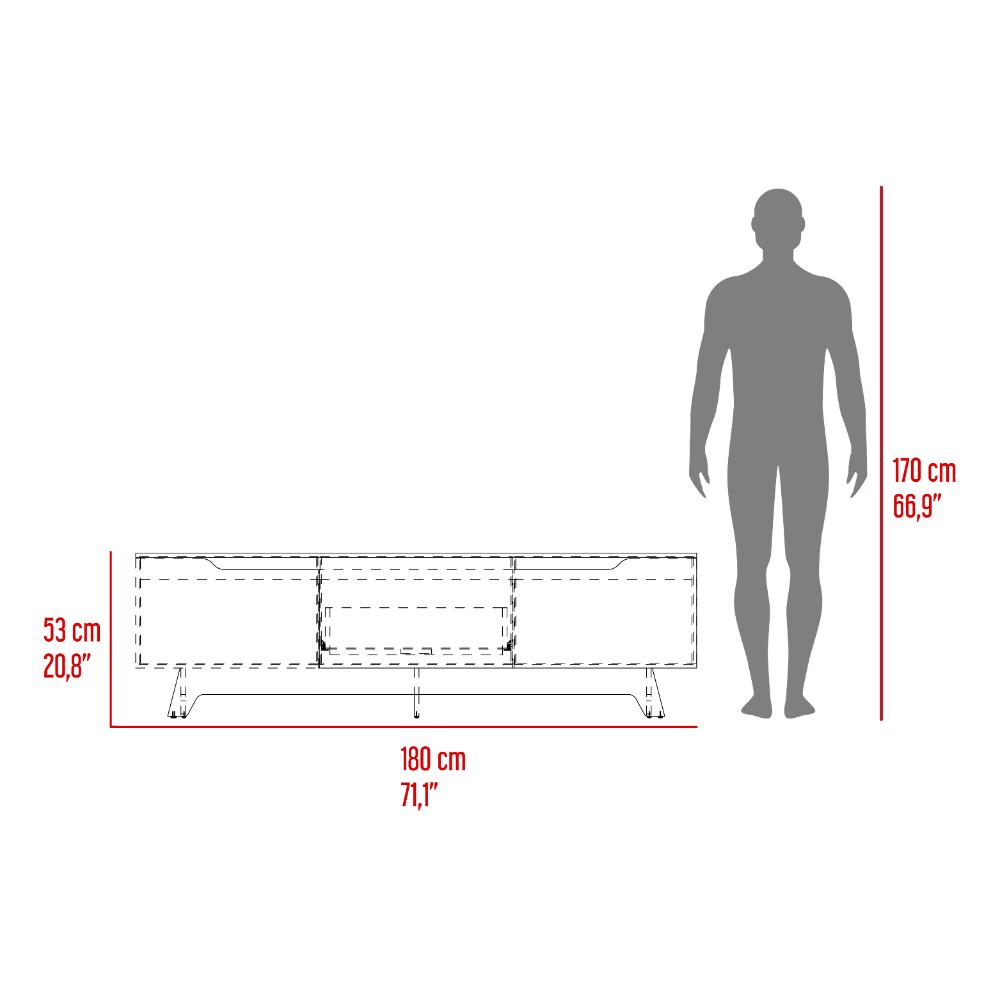 Mesa Para Tv Wedull Wengue Y Fresno Eupara Tv De 80"