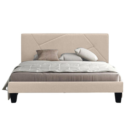 Base Cama Con Espaldar Queen Hampton Beige
