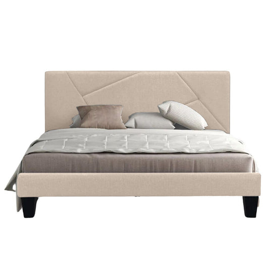 Base Cama Con Espaldar King Hampton Beige