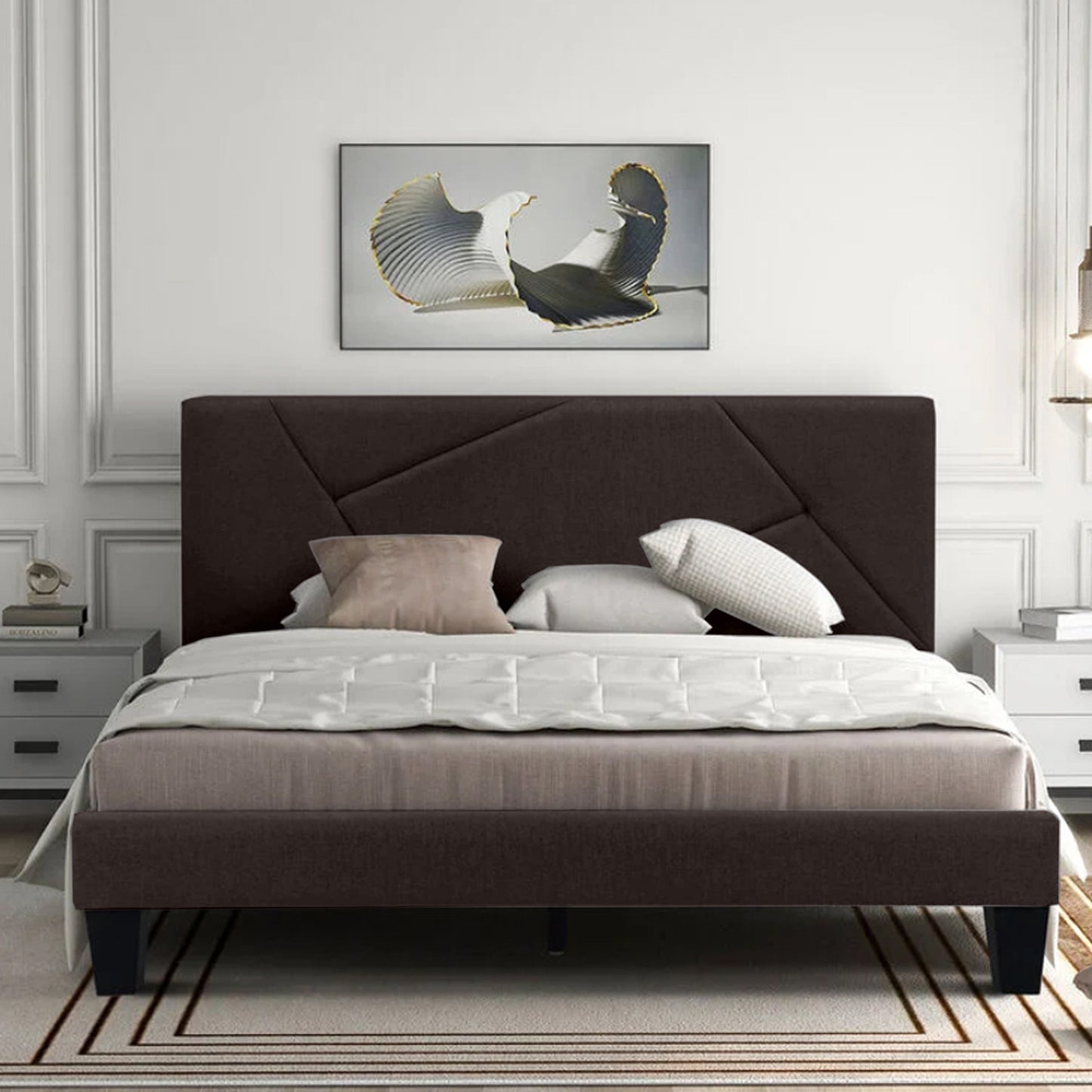 Base Cama Con Espaldar King Hampton Cafe