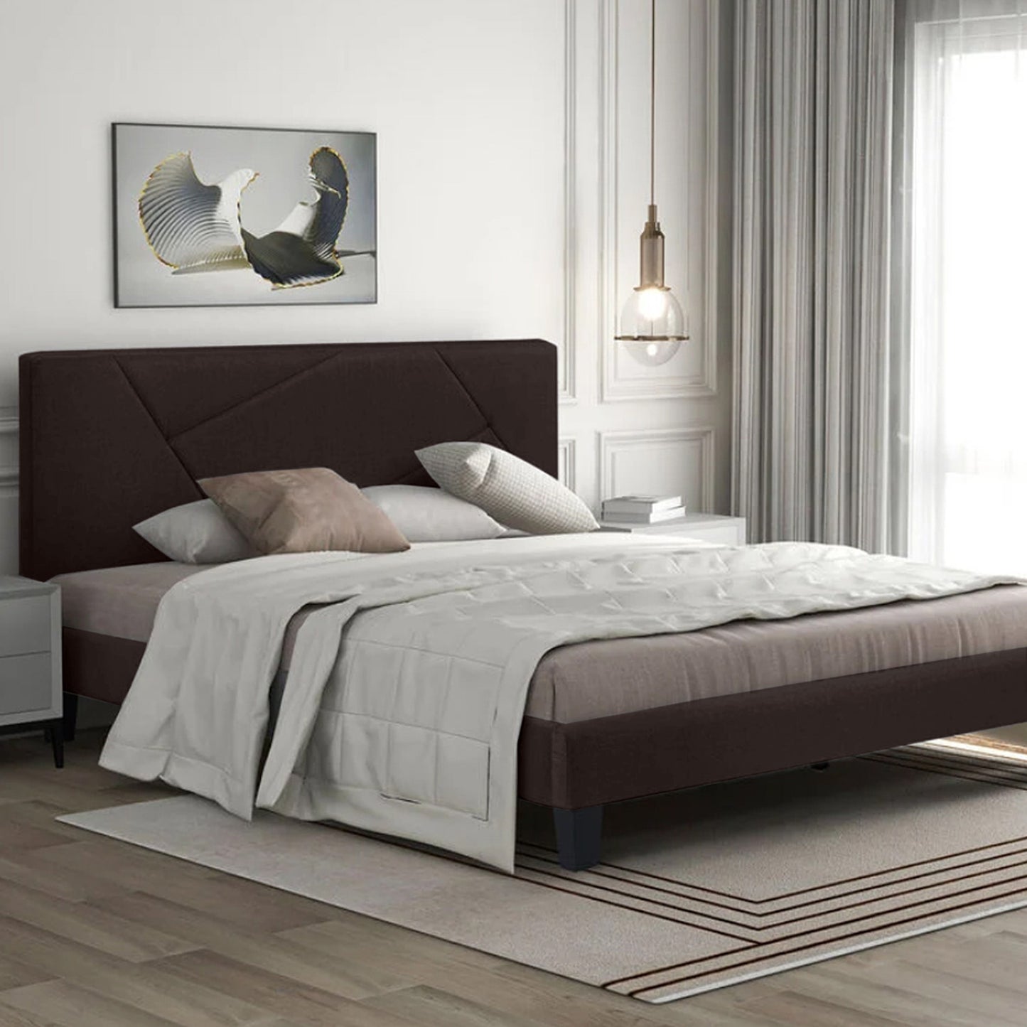Base Cama Con Espaldar King Hampton Cafe