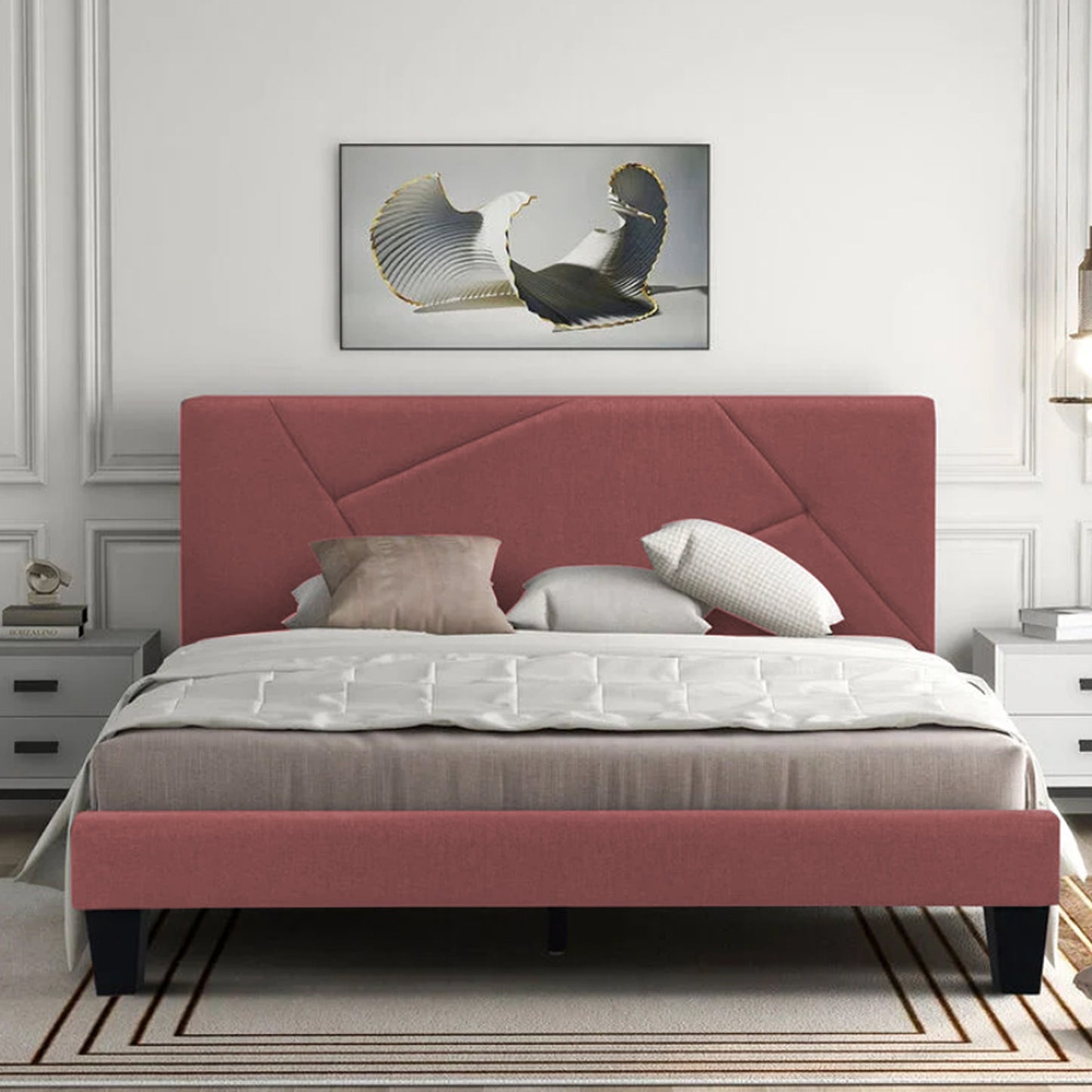 Base Cama Con Espaldar King Hampton Salmon