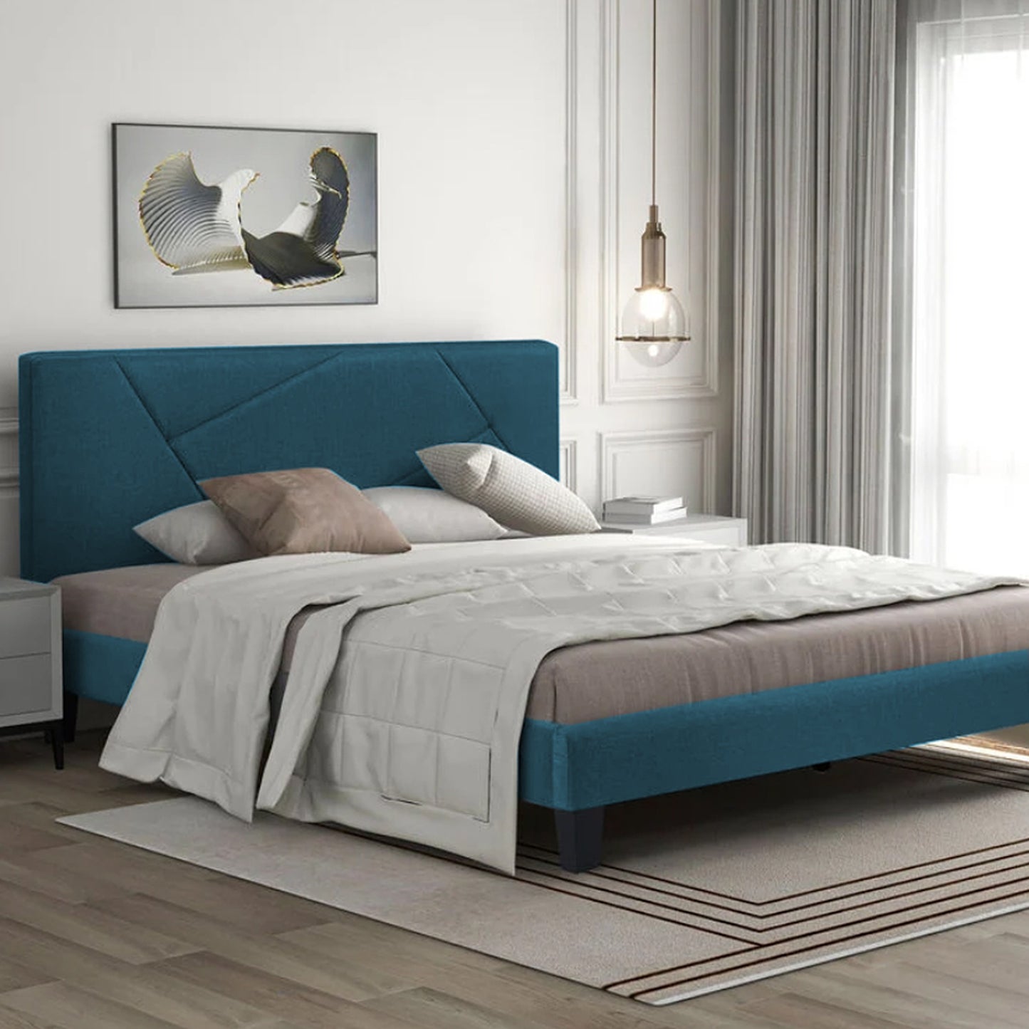 Base Cama Con Espaldar King Hampton Verde