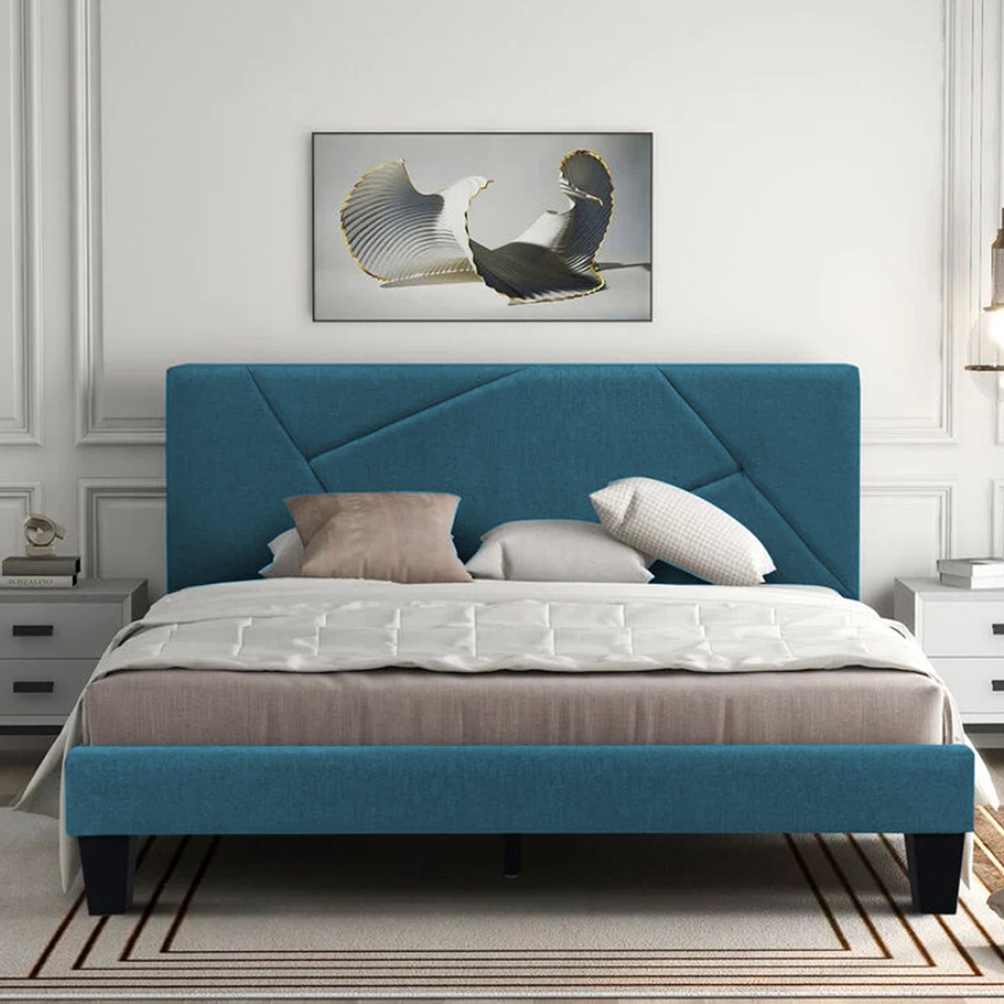 Base Cama Con Espaldar King Hampton Verde