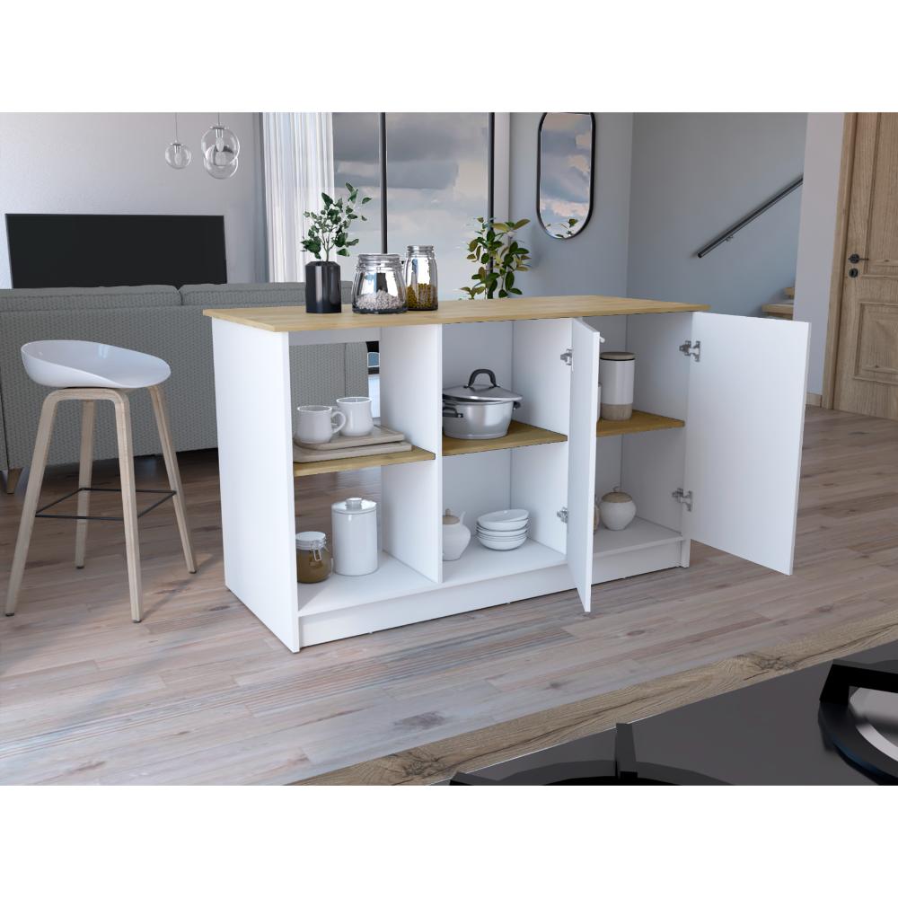 Isla De Cocina Halira Blanco Macadamia