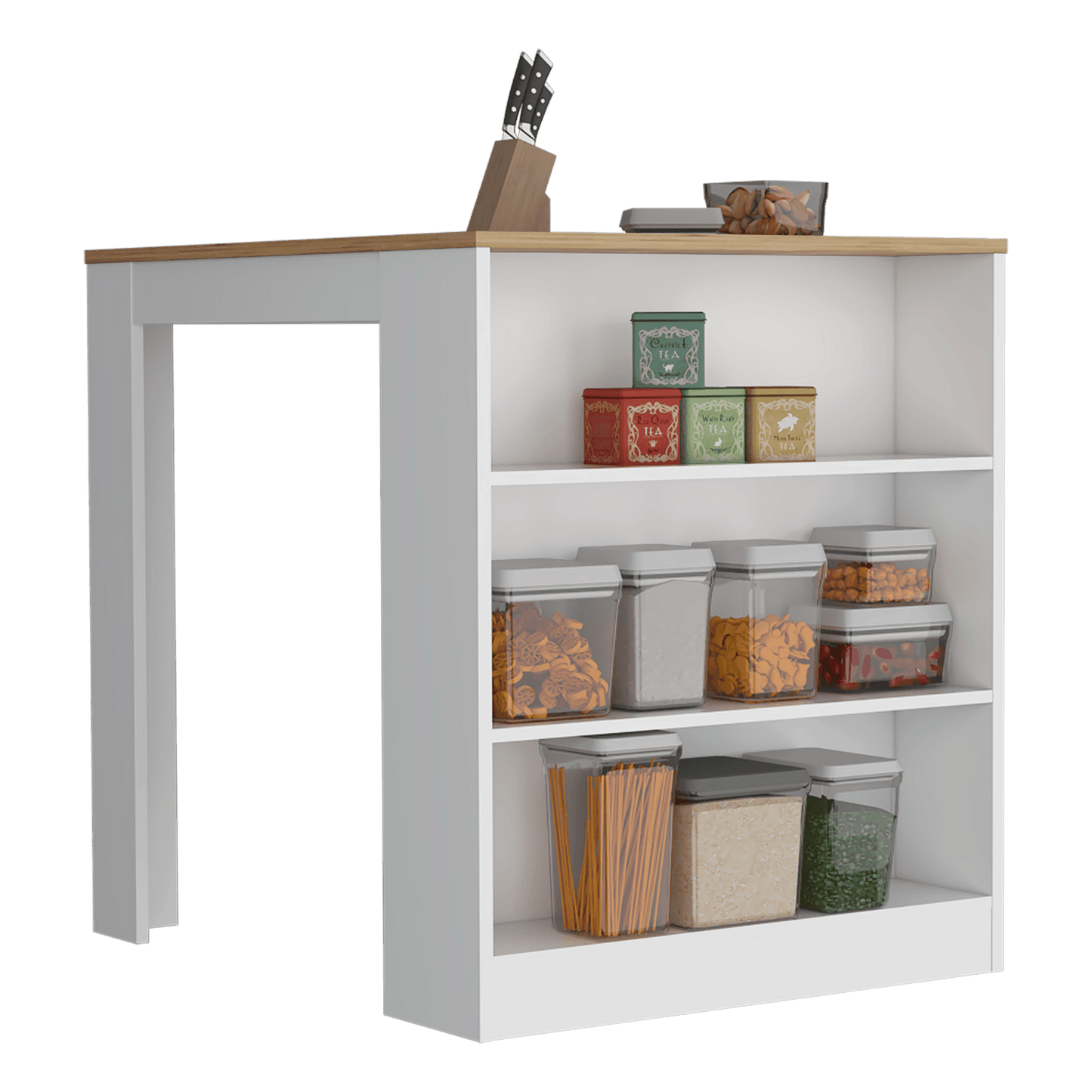 Isla De Cocina Melora Blanco Macadamia