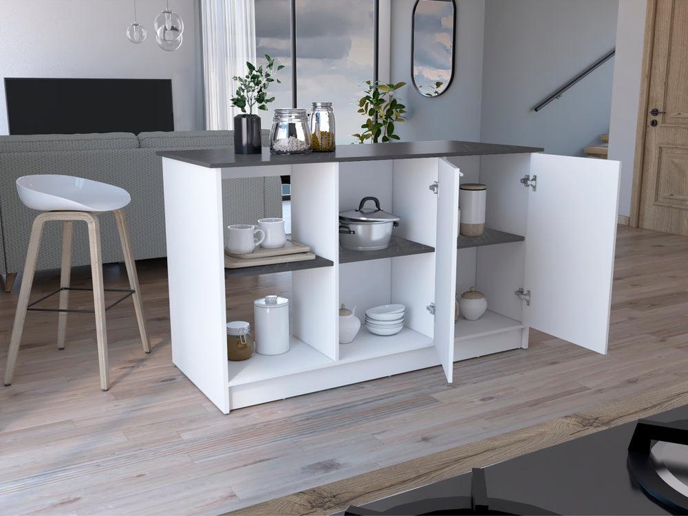 Barra De Cocina Halira Blanco Y Gris