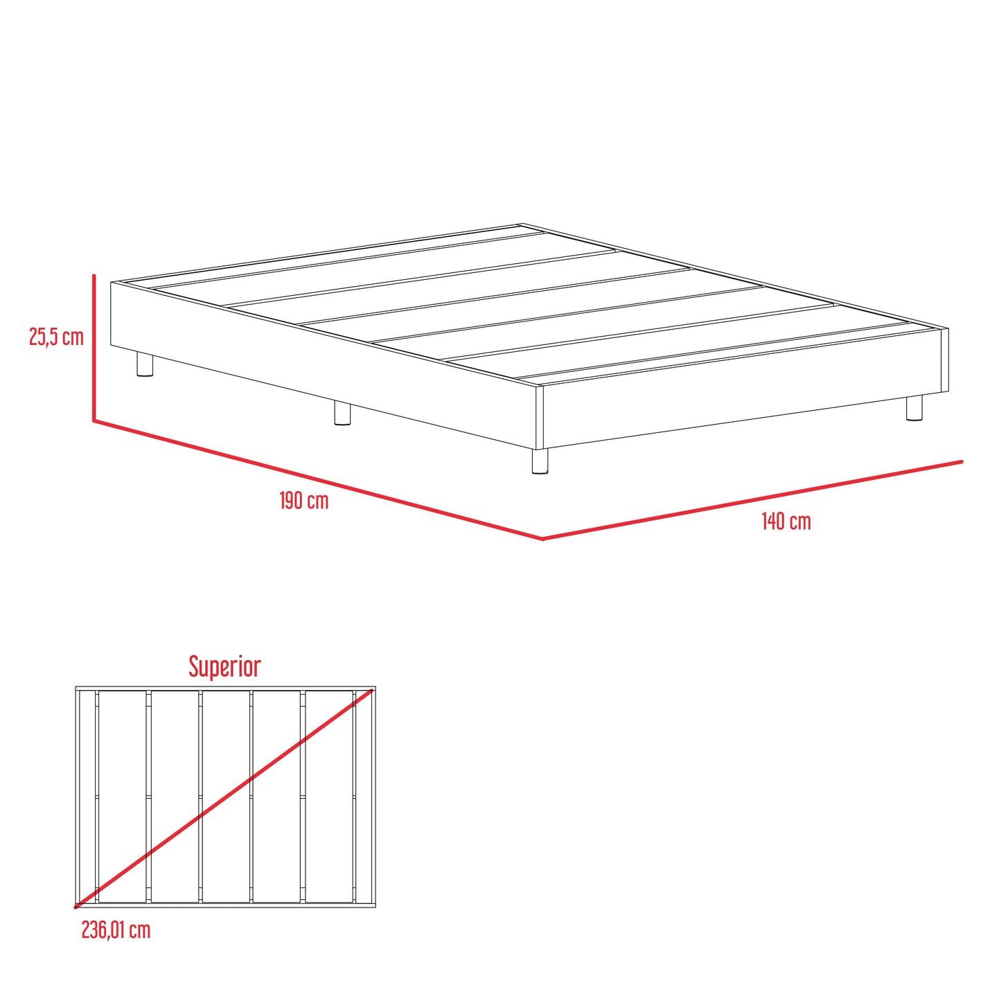Base Cama Haden 140 Wengue