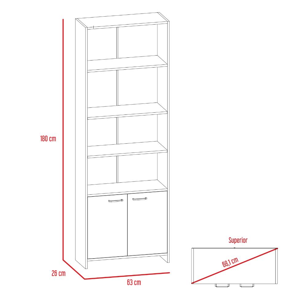 Biblioteca Omelun 1.80 Con Puertas (1C) Bl