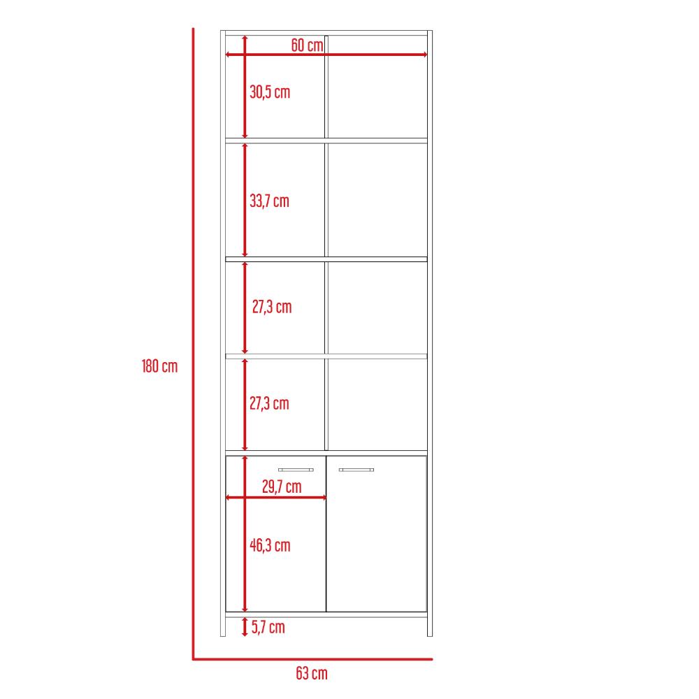 Biblioteca Omelun 1.80 Con Puertas (1C) Bl
