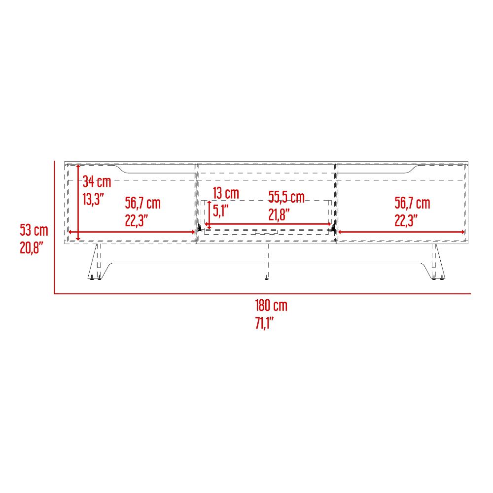 Mesa Para Tv Wedull Wengue Y Fresno Eupara Tv De 80"