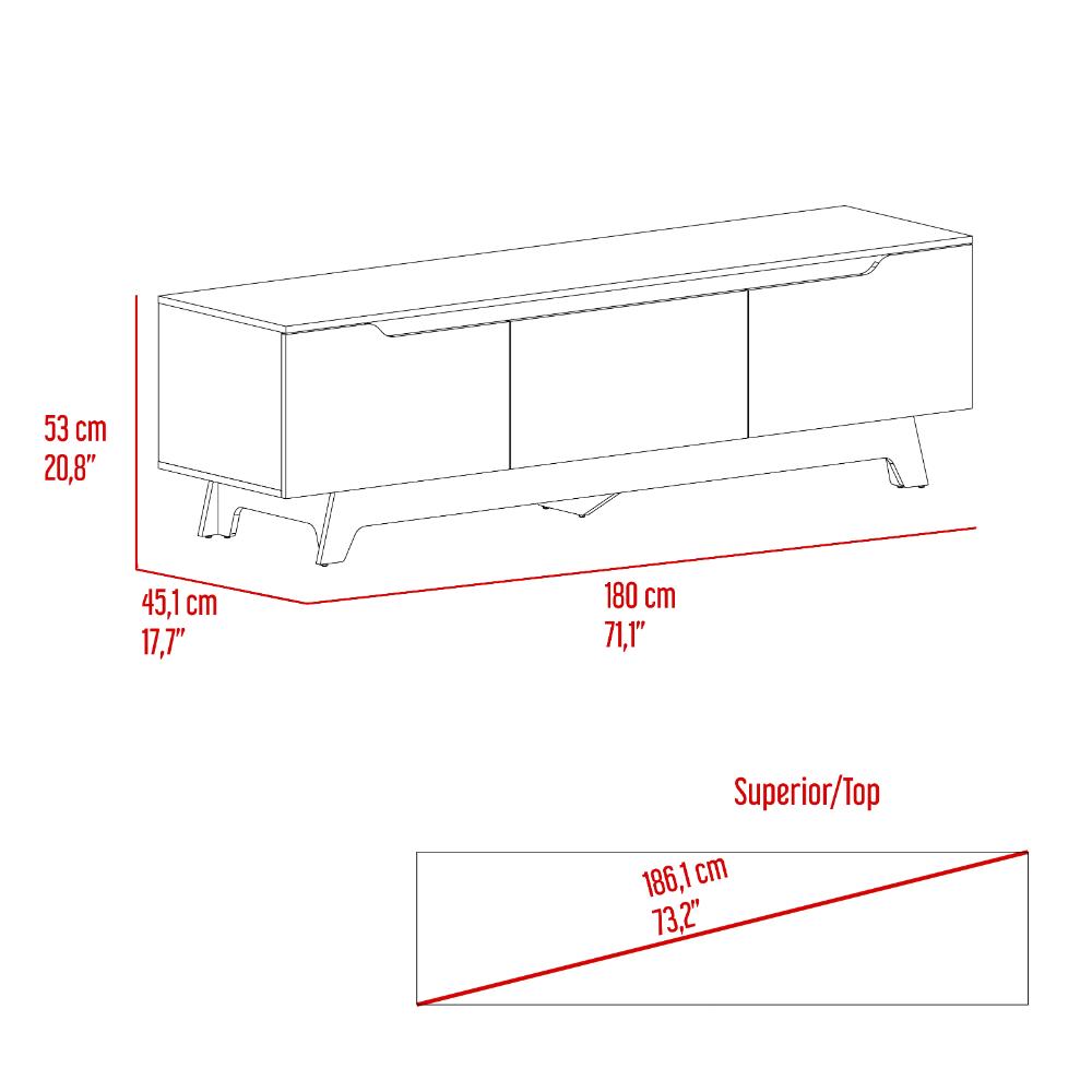 Mesa Para Tv Wedull Wengue Y Fresno Eupara Tv De 80"