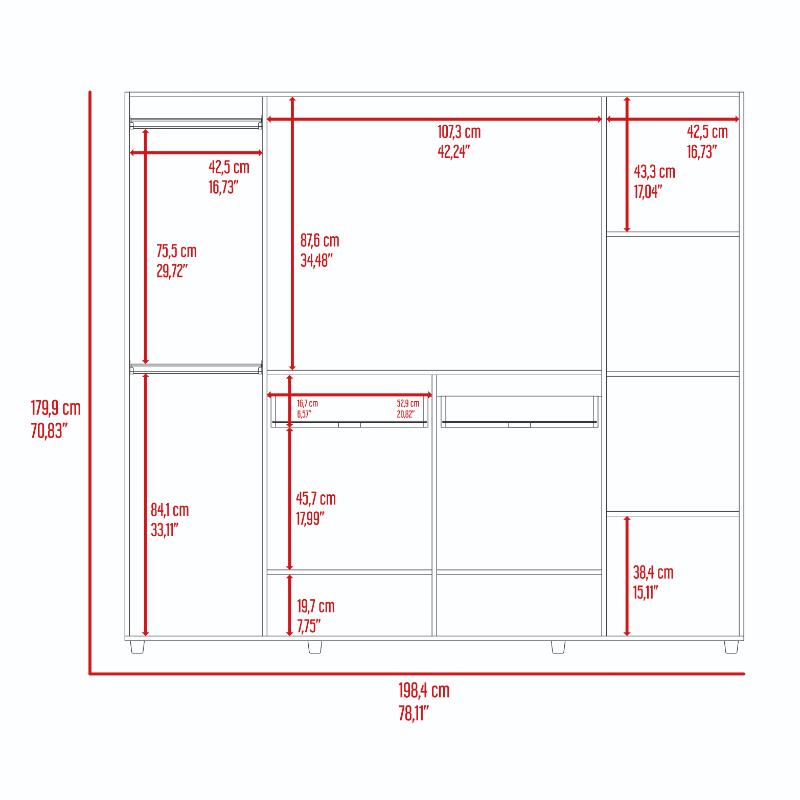 Closet Menile Z 180 Duna Y Blanco