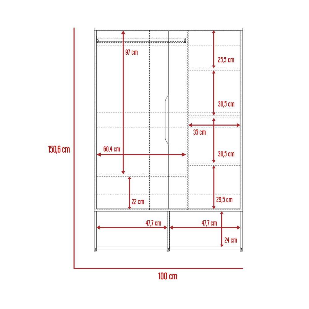 Closet Zapateto Z100 X 150 X 50 Bicolor Blanco Duna