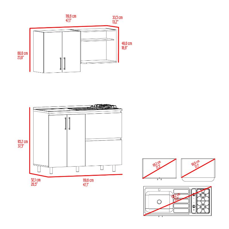 Cocina 120 Silari Meson Izq Eu Blanco