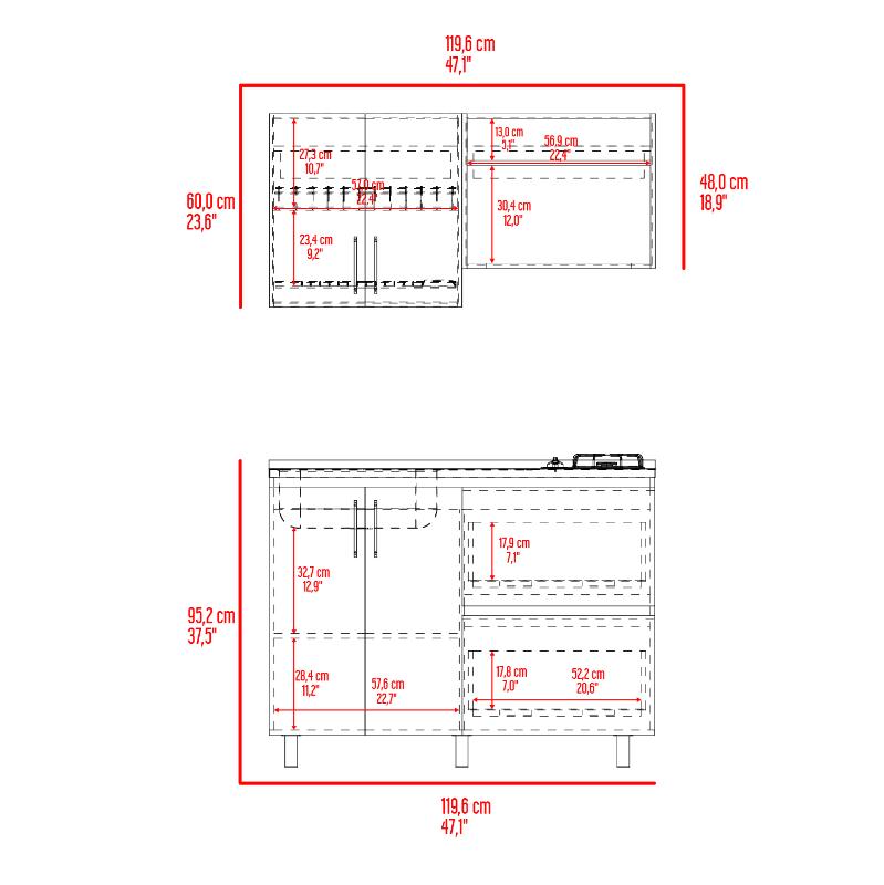 Cocina 120 Silari Meson Izq Eu Blanco