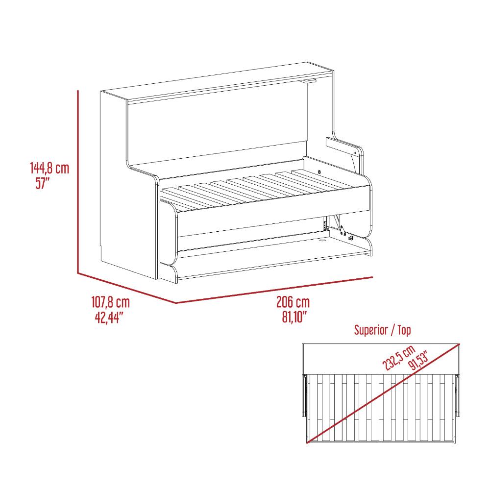 Cama Escritorio Multifuncional Kantmo Macadamia Y Plata