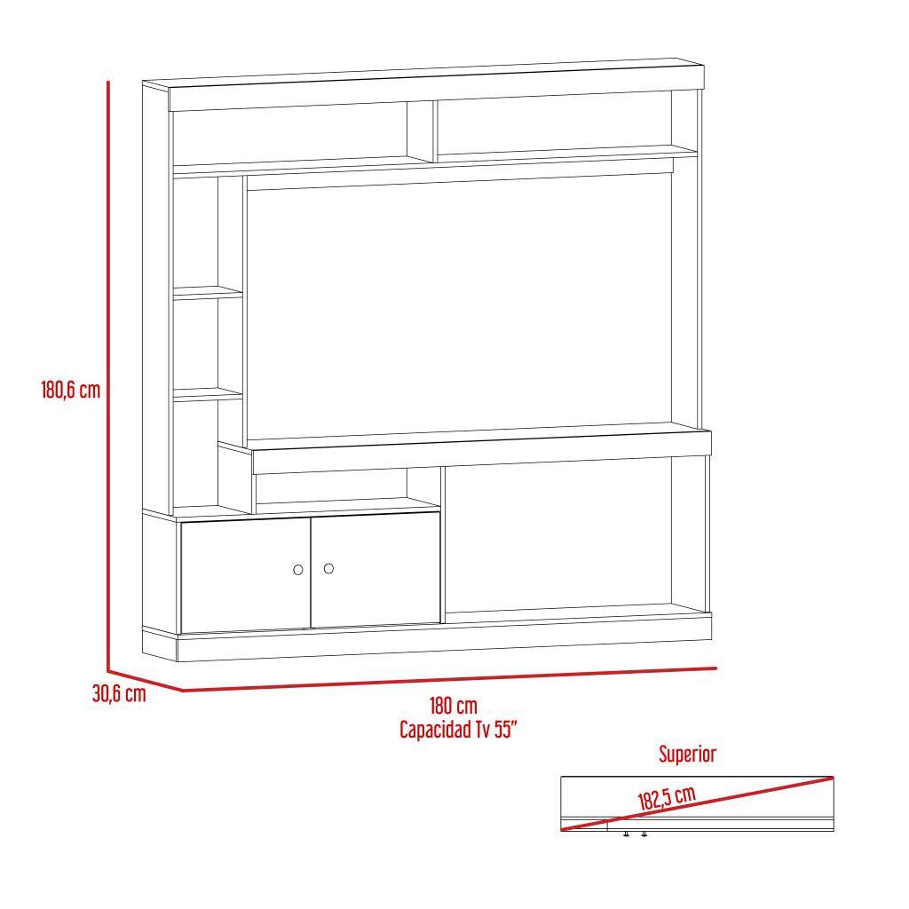 Mesa Para Tv Veonia Caoba Y Miel Para Televisor De 55"