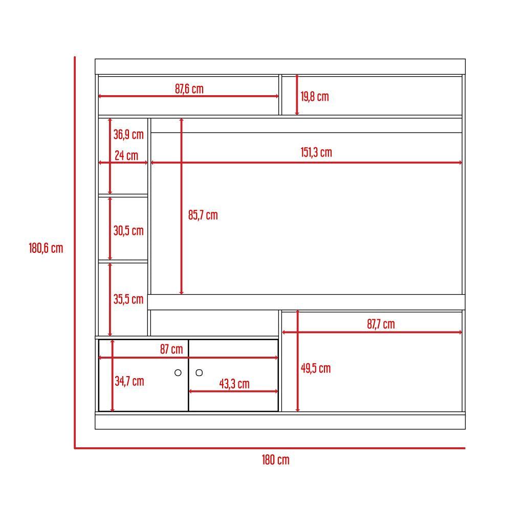 Mesa Para Tv Veonia Caoba Y Miel Para Televisor De 55"
