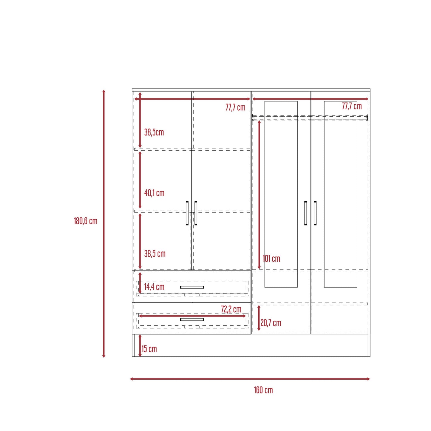 Closet Aspiro Con Espejos Gris Y Chocolate