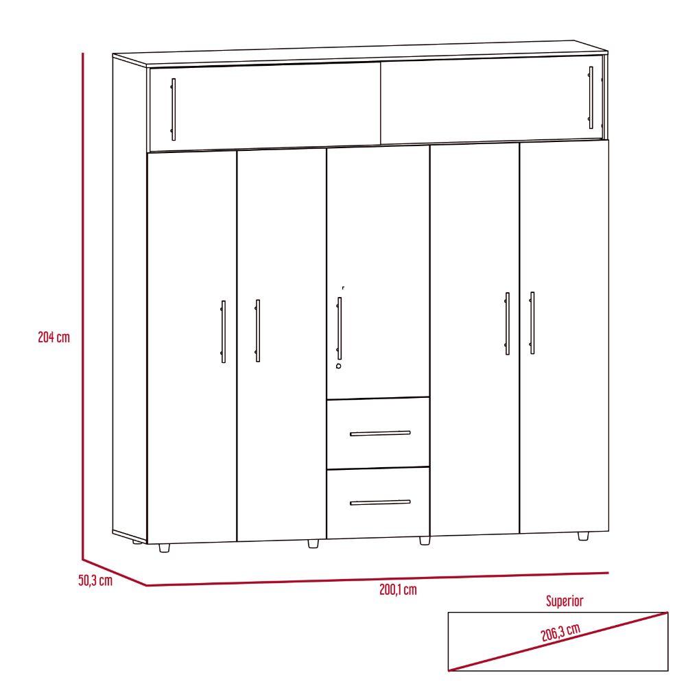 Closet Elarin 200 Ceniza Y Blanco