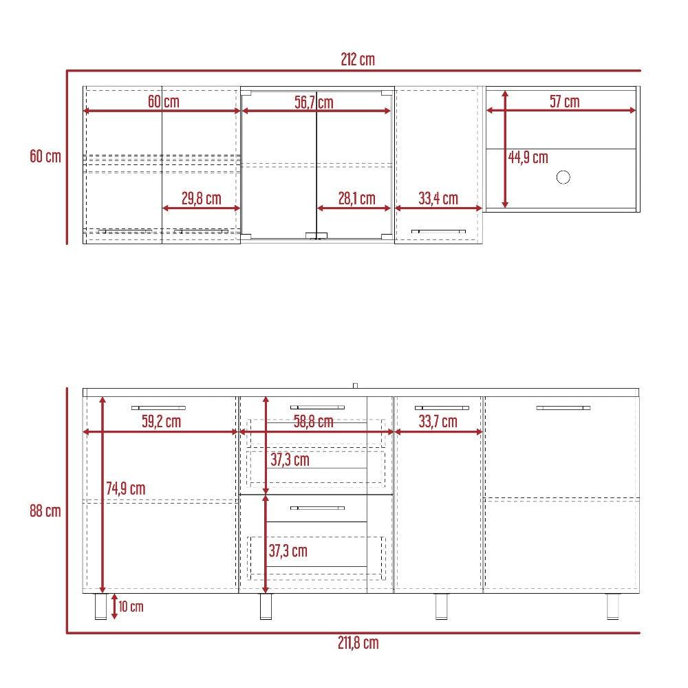 Cocina Integral Primer Miel Y Blanco Sin Mesón