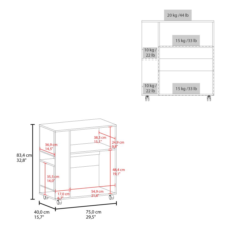Mesa Auxiliar De Cocina Erdlon Blanco