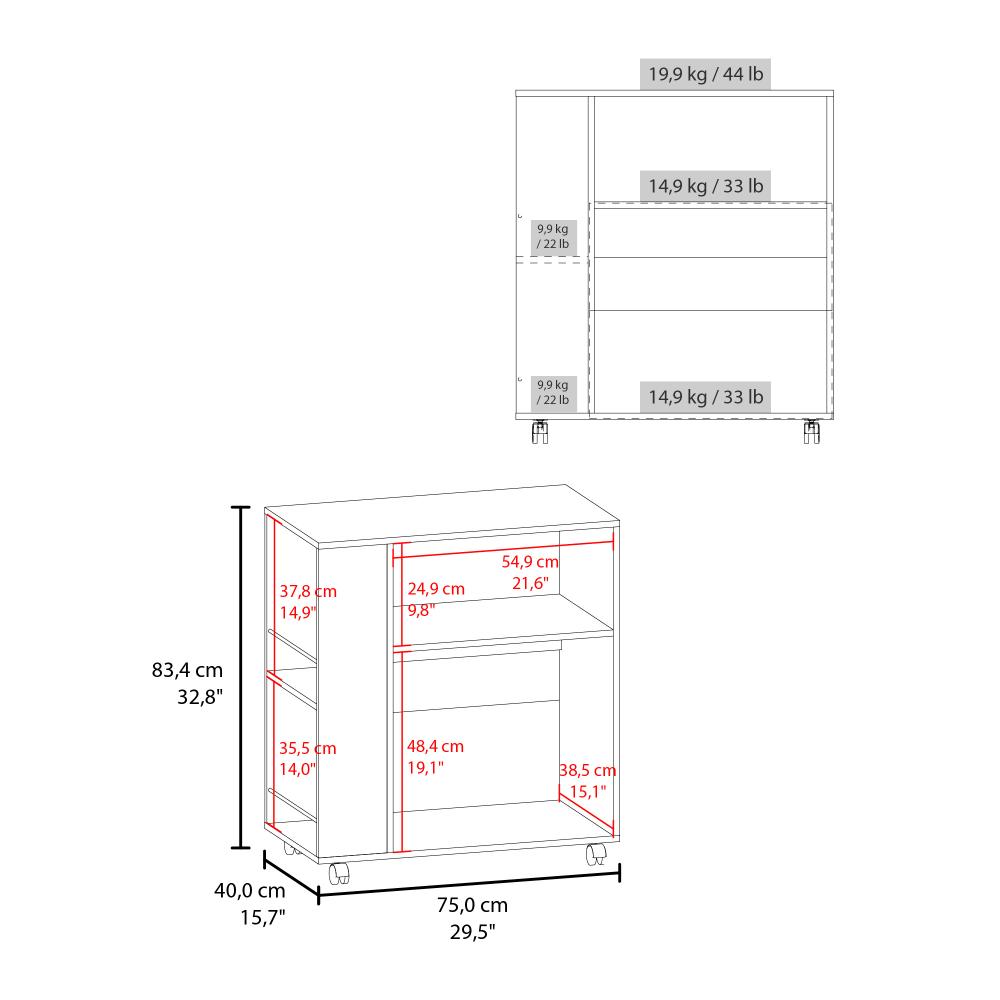 Mesa Auxiliar De Cocina Erdlon Wengue