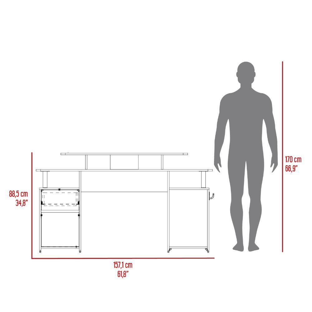 Escritorio Gamer Plukar Wengue Blanco