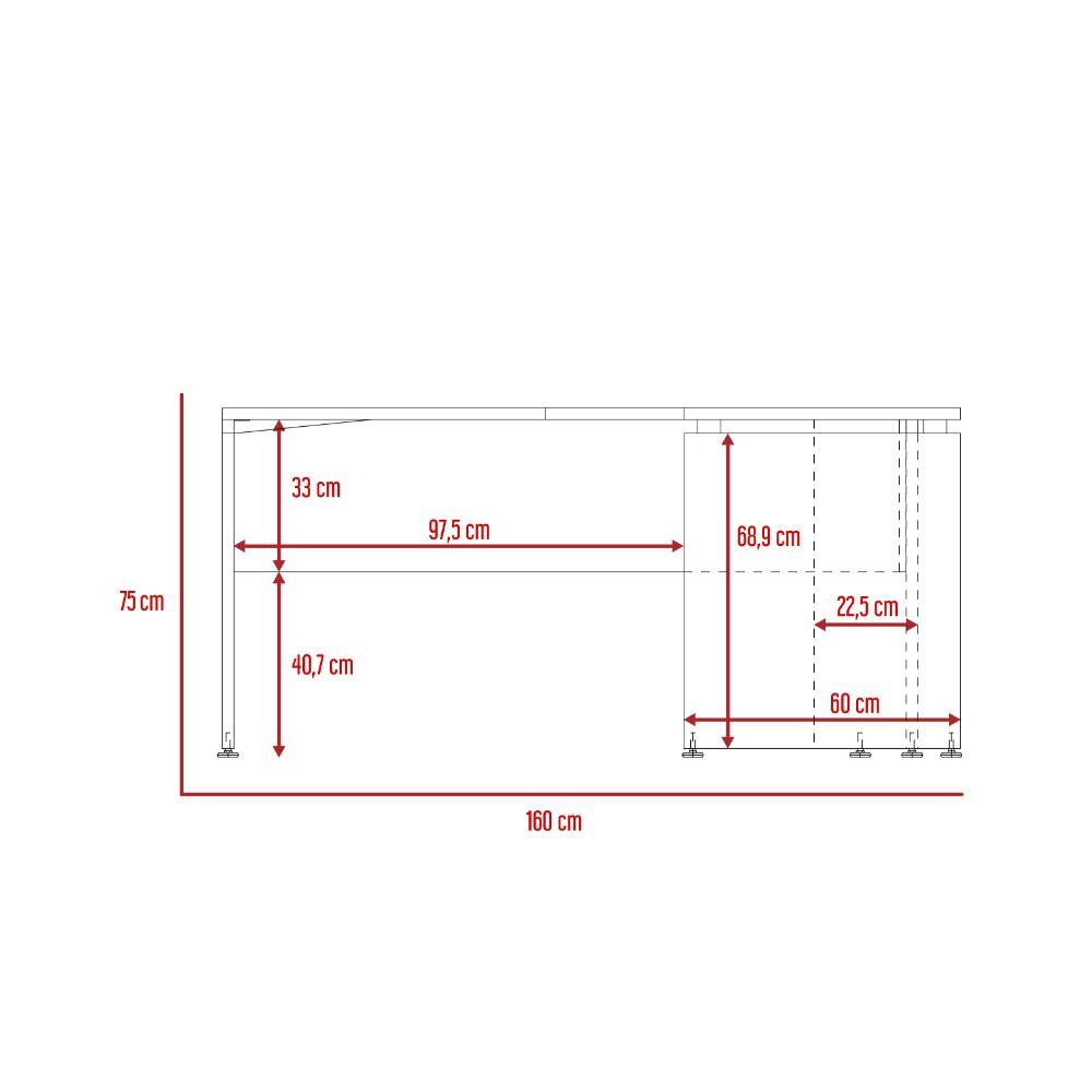 Escritorio En L Quirela Chocolate Y Wengue