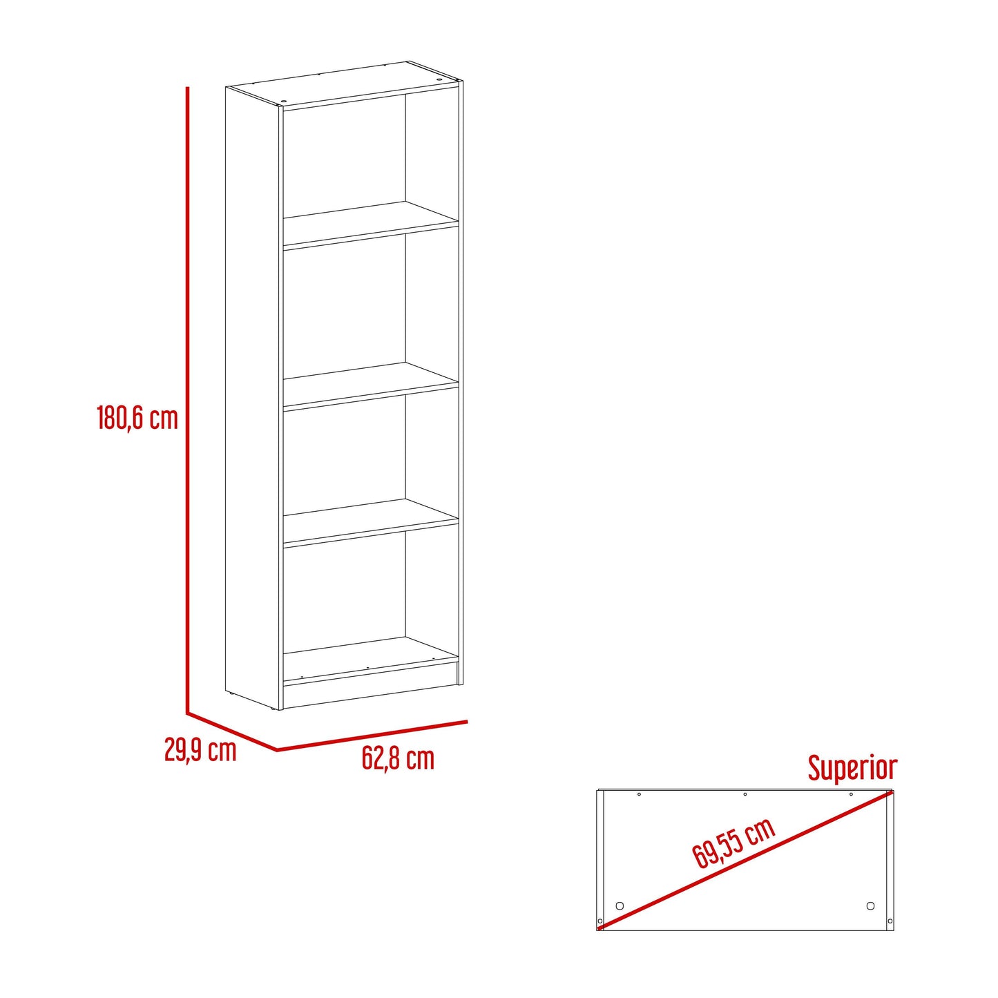Estante Valuma E1 (1C) Blanco Mqz 180,6X62