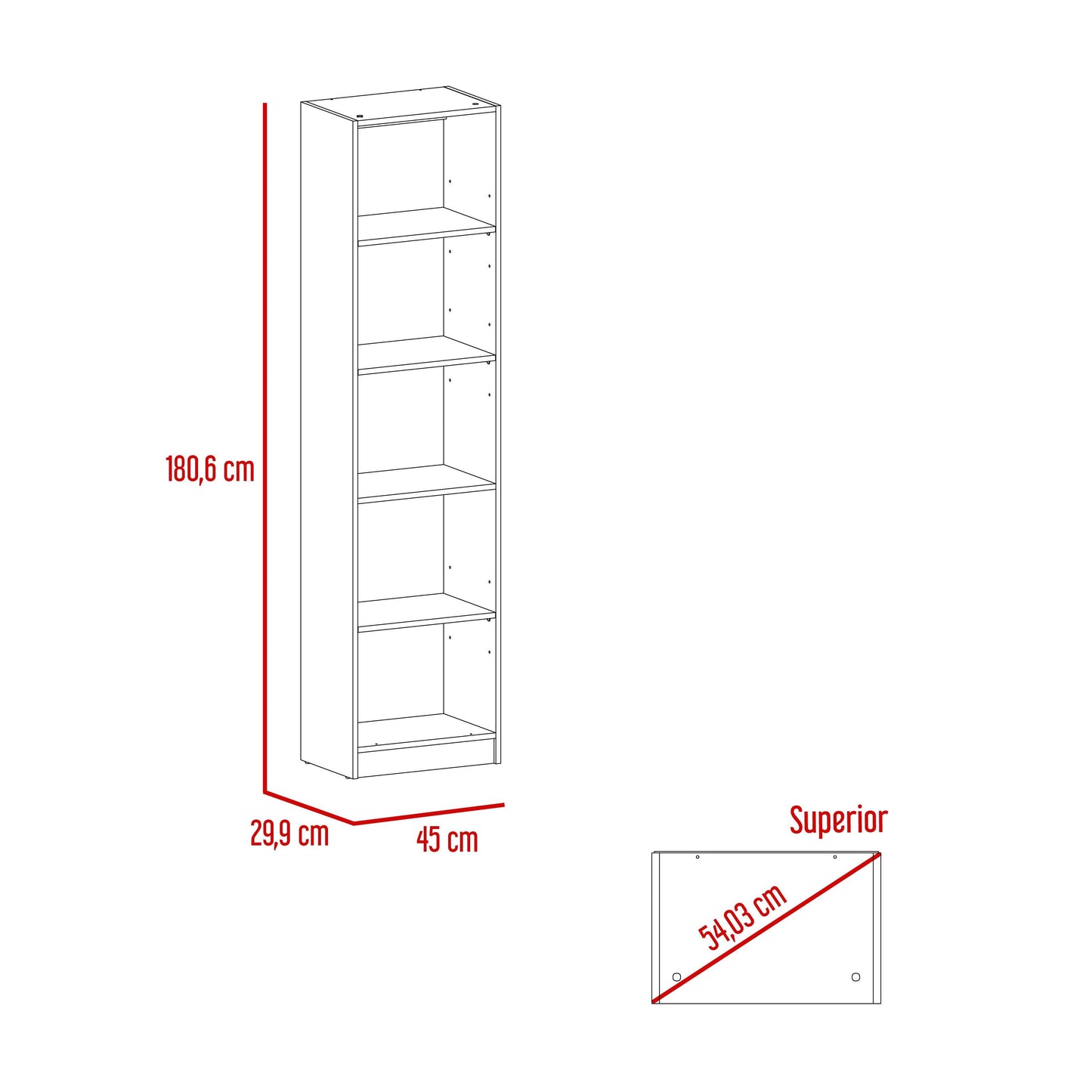 Estante Valuma E2 (1C) Blanco Mqz 180,6X45