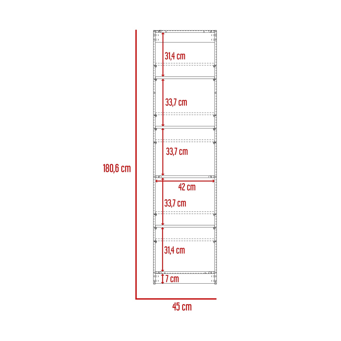 Estante Valuma E2 (1C) Blanco Mqz 180,6X45
