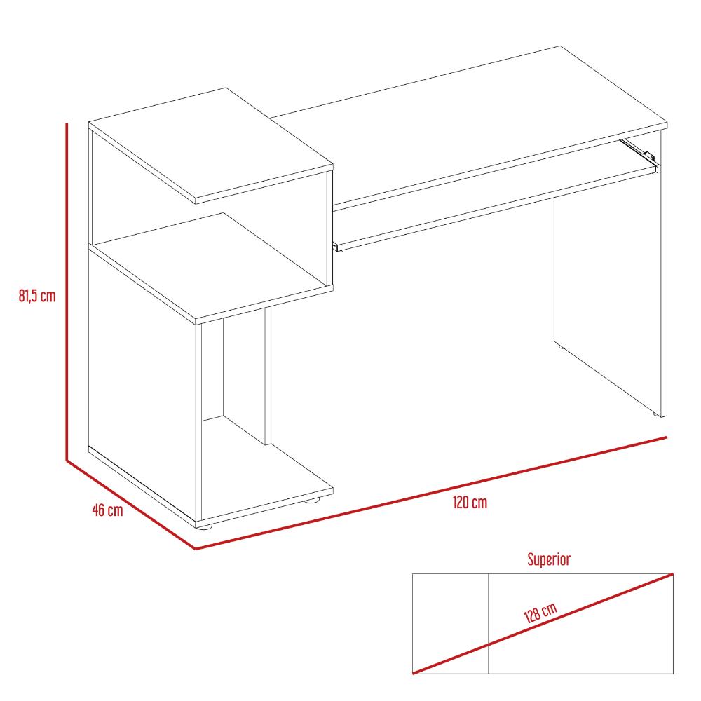 Escritorio Atlanter Rovere Y Blanco
