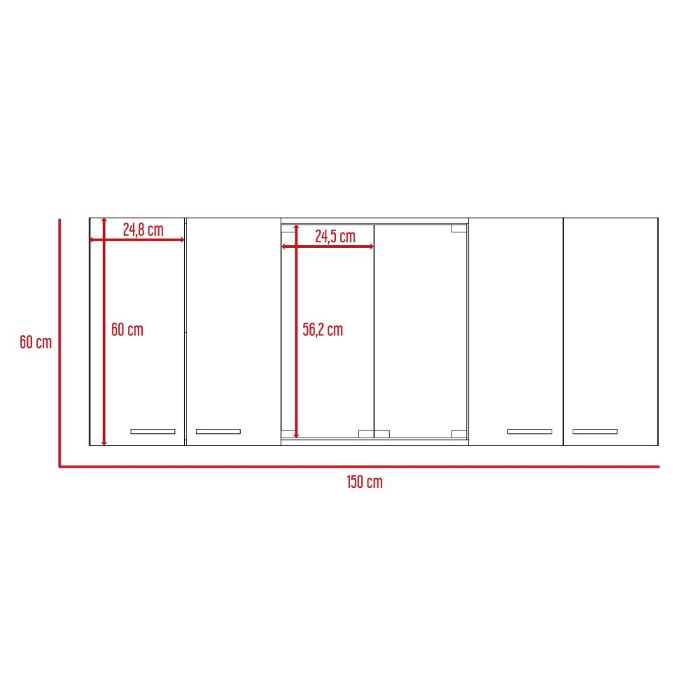 Gabinete Superior Temora Miel Y Plomo 150 Cm