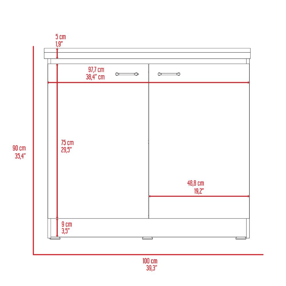 Gabinete Inferior Shelf Blanco 100 Cm